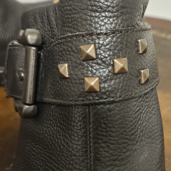 Sofft brown stud leather upper clog mule 7.5 slip on with buckle - Picture 7 of 9